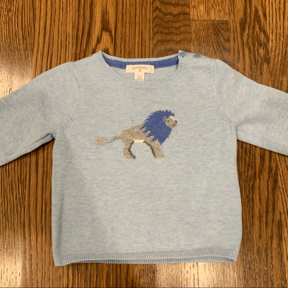 Purebaby Cotton Lion Sweater EUC